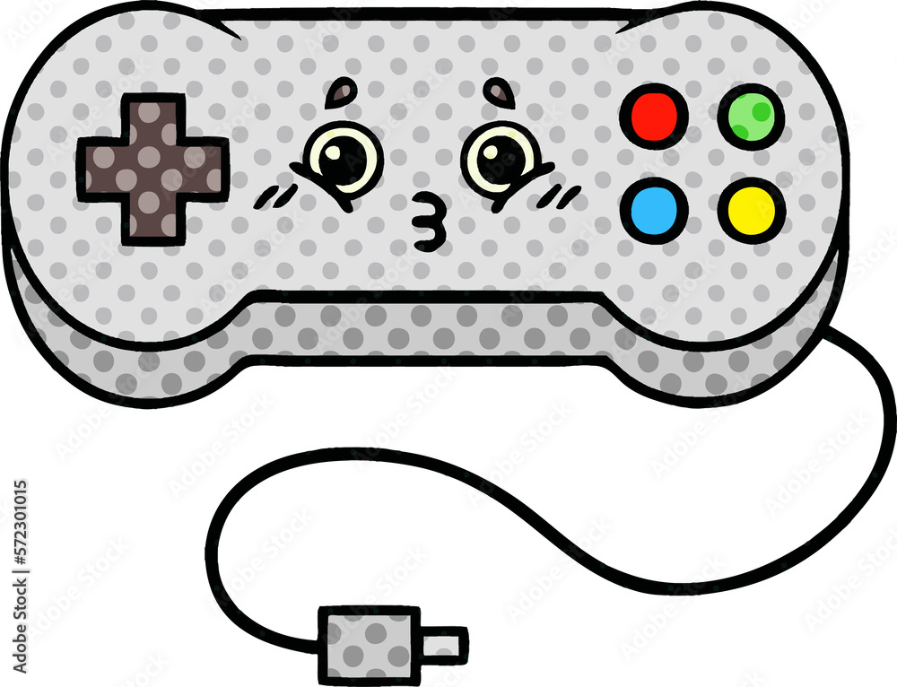 comic book style cartoon game controller comic book style cartoon game controller