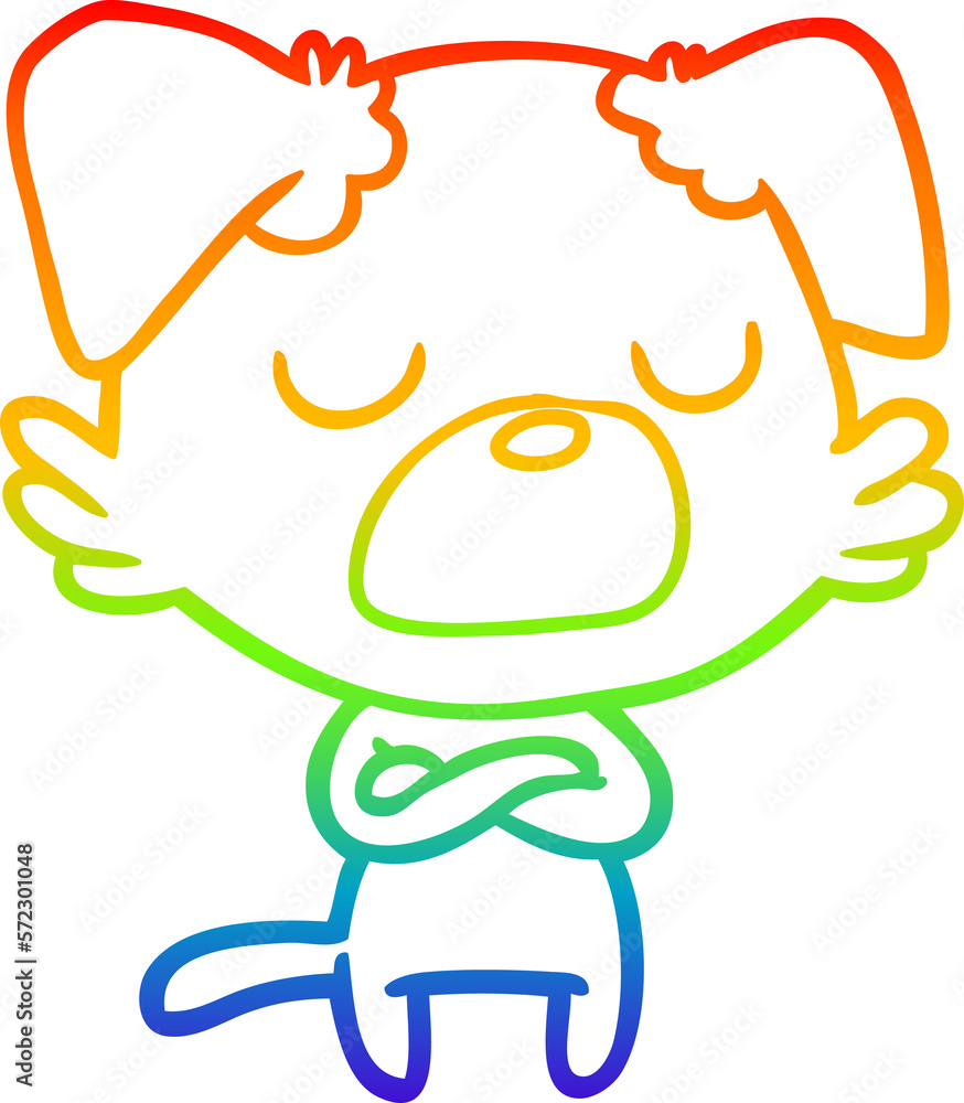 rainbow gradient line drawing cartoon dog rainbow gradient line drawing cartoon dog