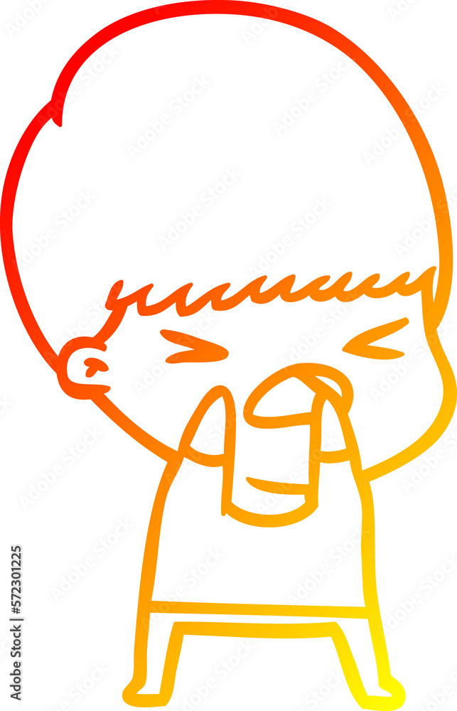 warm gradient line drawing cartoon stressed man warm gradient line drawing cartoon stressed man