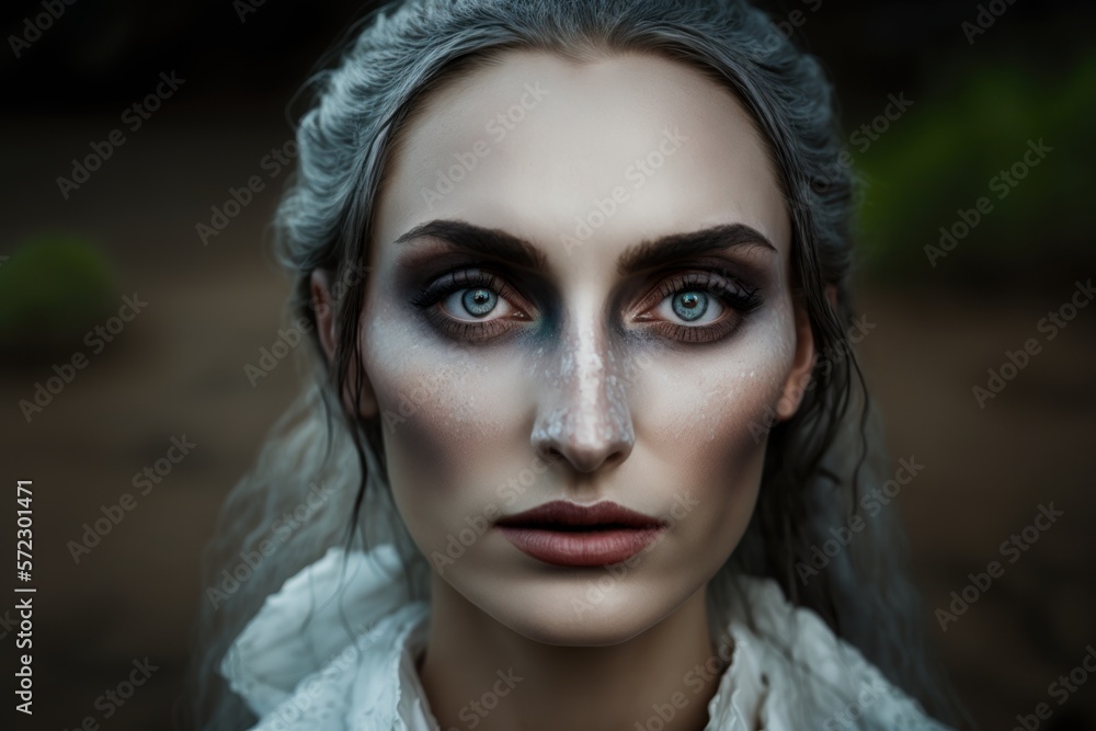 Retrato mujer joven con maquillaje profesional, fotografía de estudio profesional, creado con IA generativa