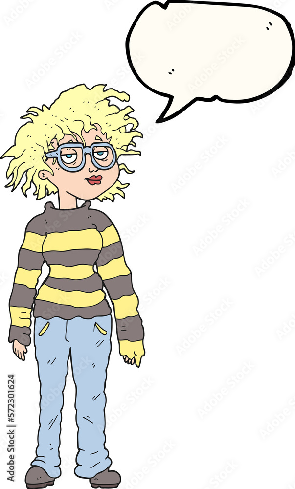 speech bubble cartoon geeky girl speech bubble cartoon geeky girl