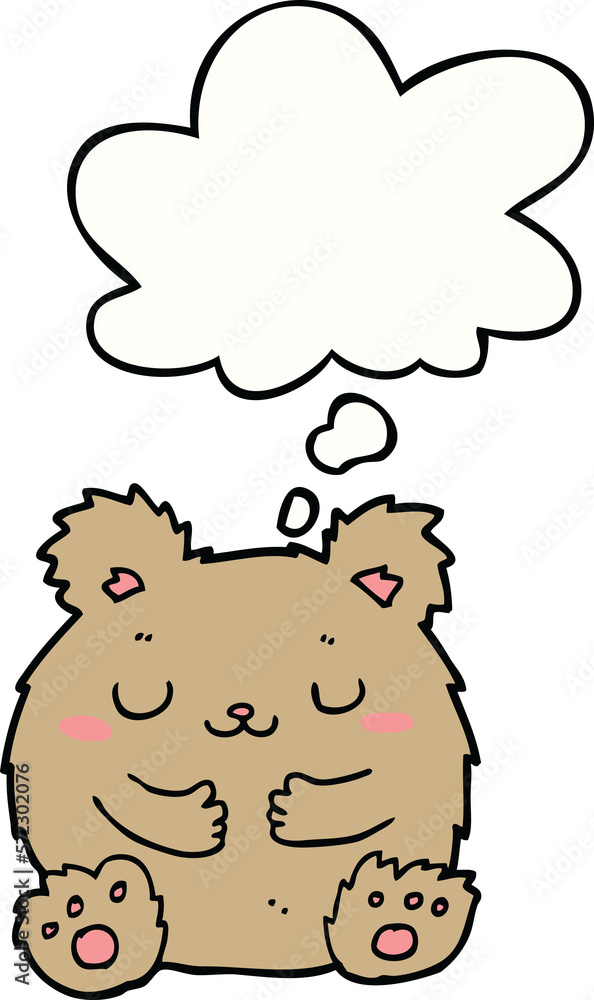 cute cartoon bear and thought bubble cute cartoon bear and thought bubble