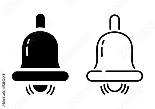 Set of vector bell icons. Bell ringing symbol. Notification of an incoming call or message.