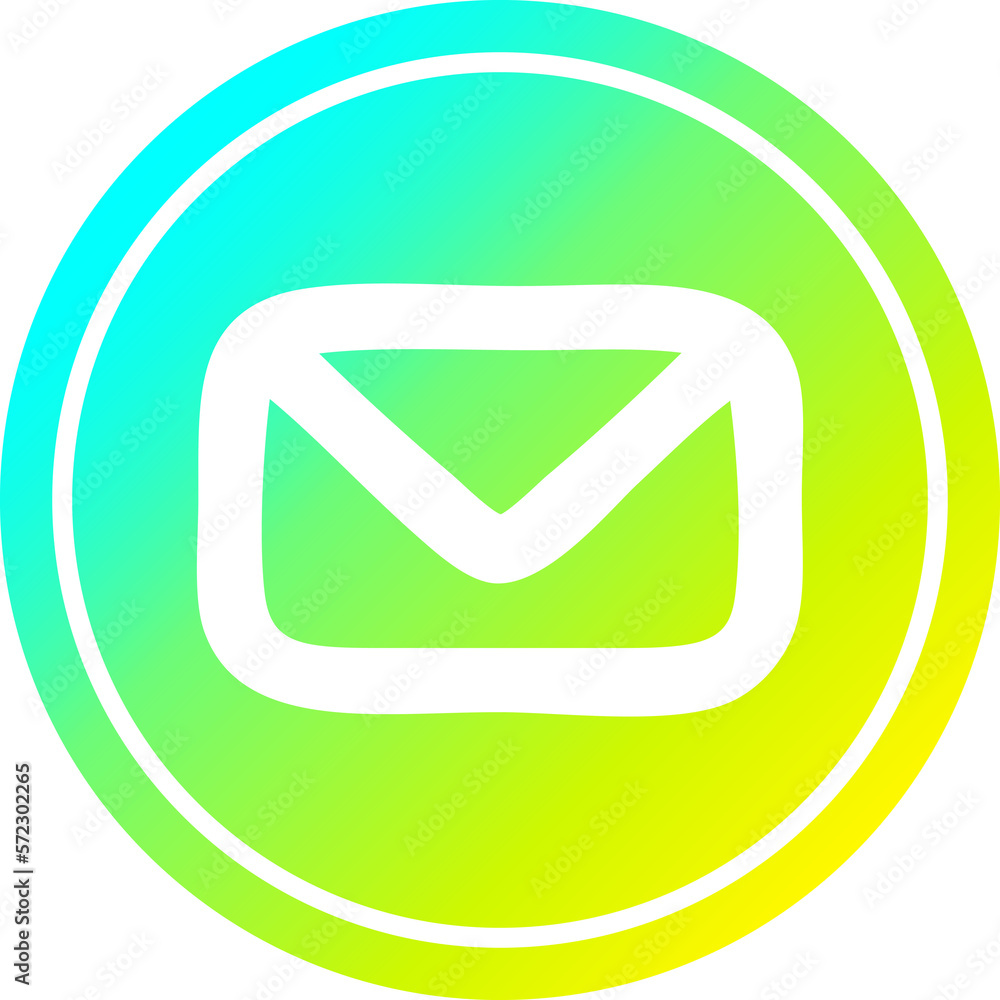 envelope letter circular in cold gradient spectrum envelope letter circular in cold gradient spectrum