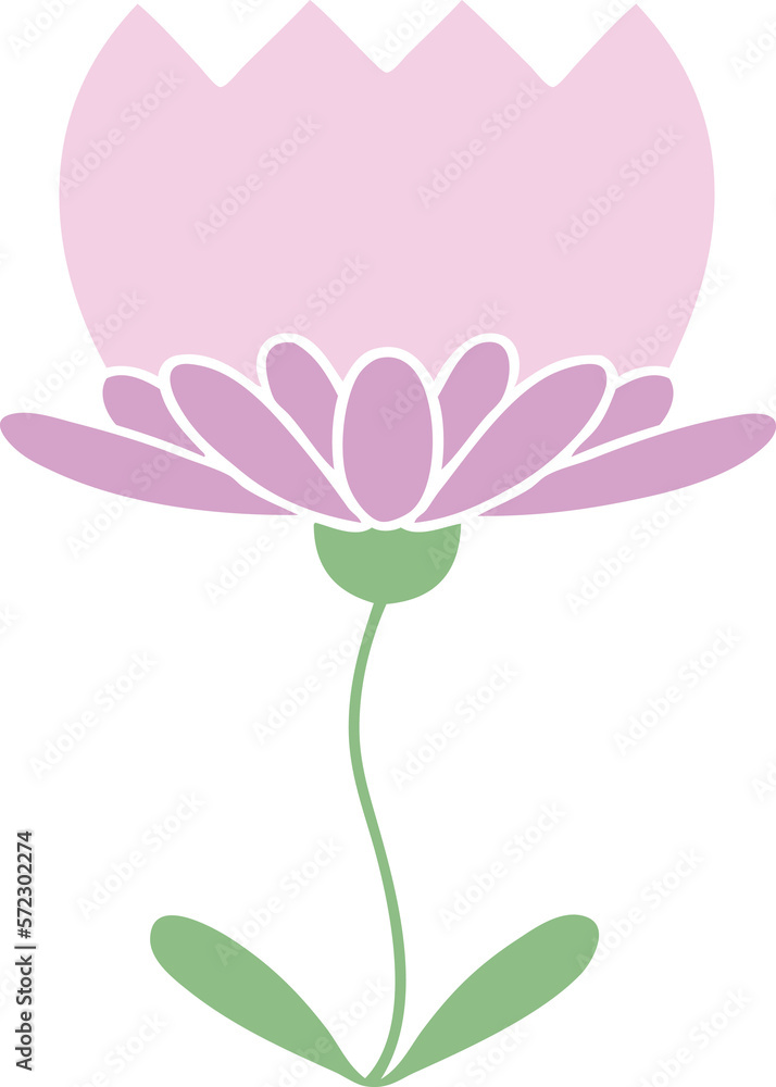 Naklejka premium flat color retro cartoon flower