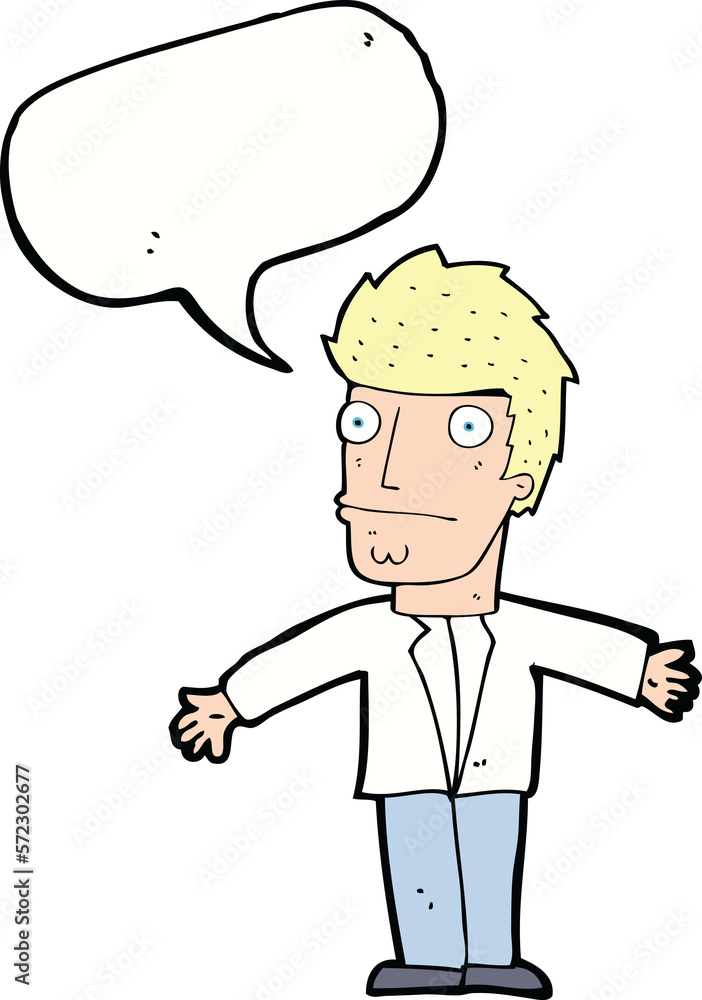 cartoon confused man with speech bubble cartoon confused man with speech bubble