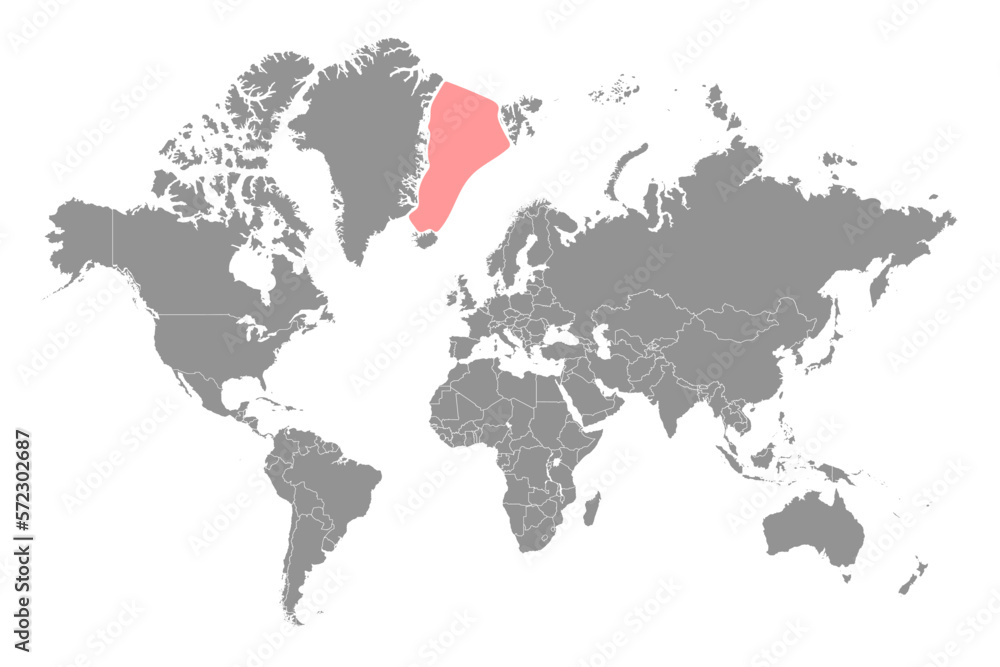Greenland Sea on the world map. Vector illustration. Greenland Sea on the world map. Vector illustration.