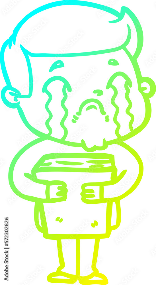cold gradient line drawing cartoon man crying cold gradient line drawing cartoon man crying
