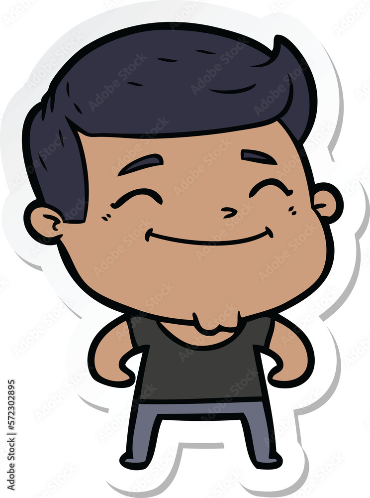 sticker of a happy cartoon fashion man sticker of a happy cartoon fashion man