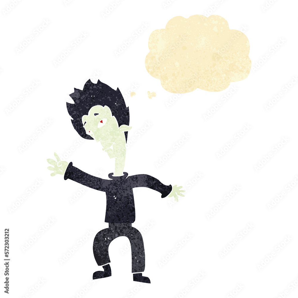 cartoon halloween vampire with thought bubble cartoon halloween vampire with thought bubble