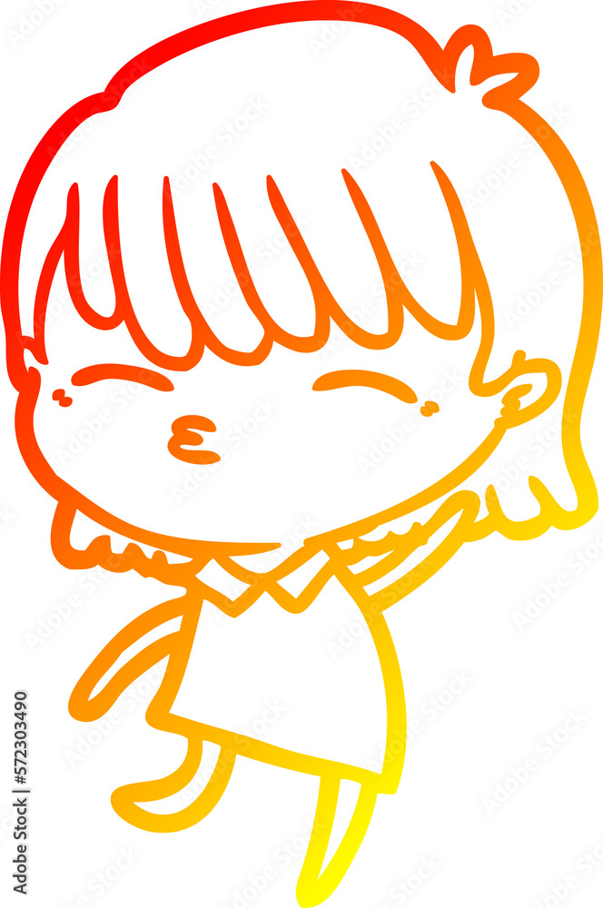 warm gradient line drawing cartoon woman warm gradient line drawing cartoon woman
