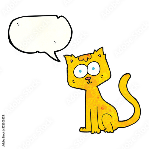 speech bubble textured cartoon cat © lineartestpilot