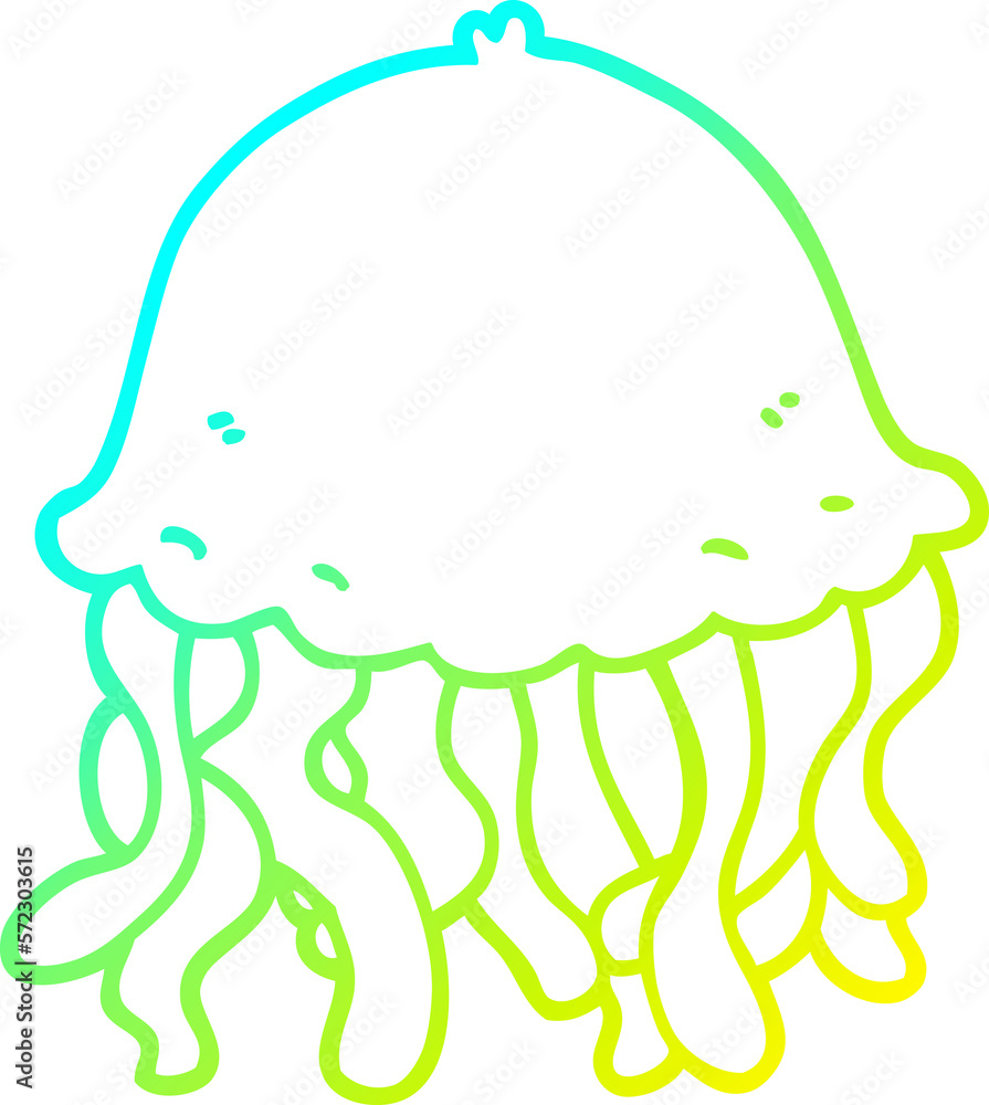 cold gradient line drawing cartoon jellyfish cold gradient line drawing cartoon jellyfish