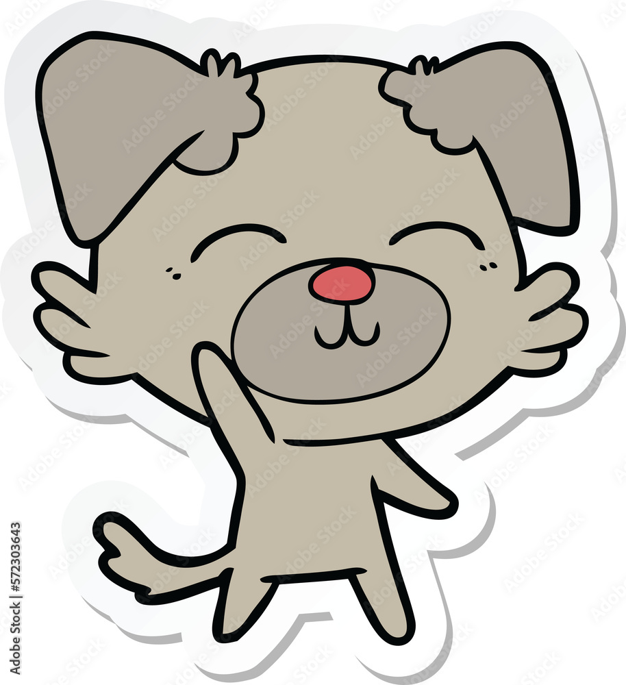 sticker of a cartoon dog sticker of a cartoon dog
