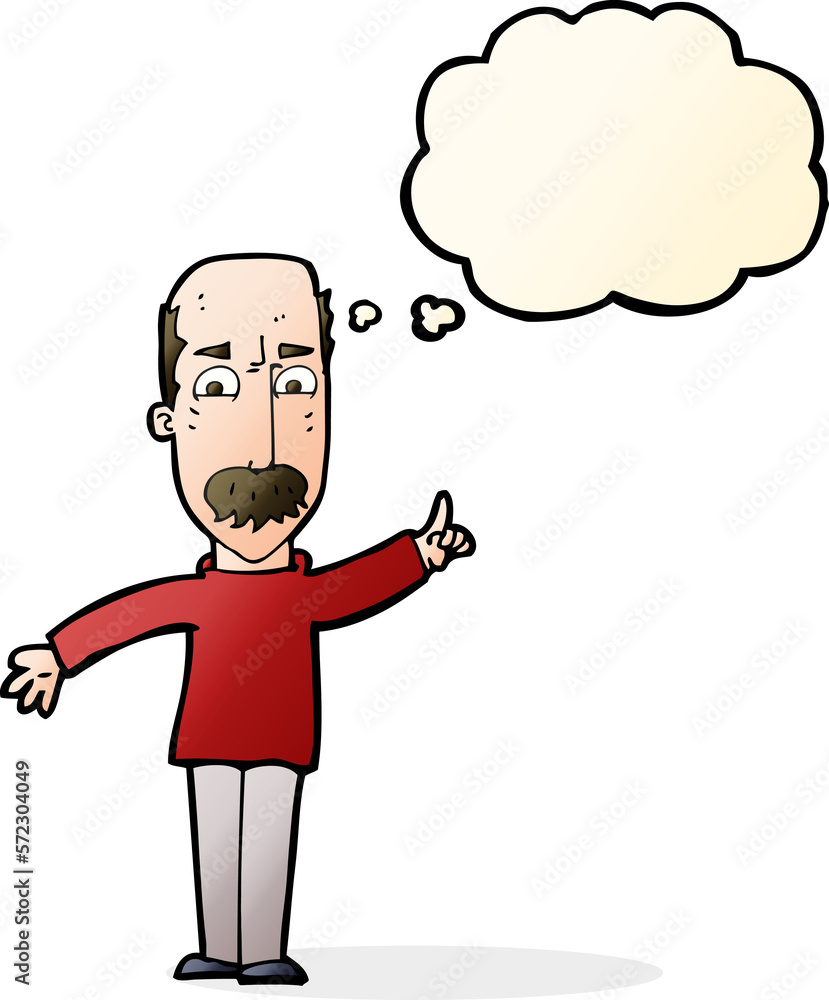 cartoon man issuing stern warning with thought bubble cartoon man issuing stern warning with thought bubble