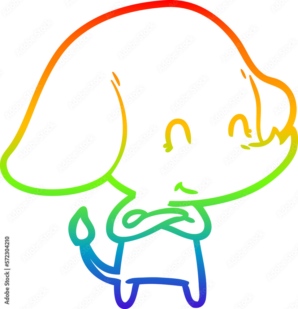 rainbow gradient line drawing cute cartoon elephant rainbow gradient line drawing cute cartoon elephant
