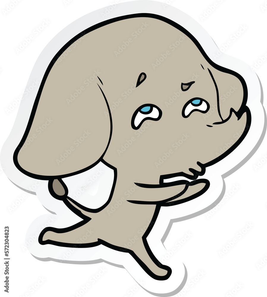 sticker of a cartoon elephant remembering sticker of a cartoon elephant remembering
