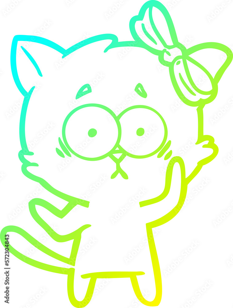 cold gradient line drawing cartoon cat cold gradient line drawing cartoon cat