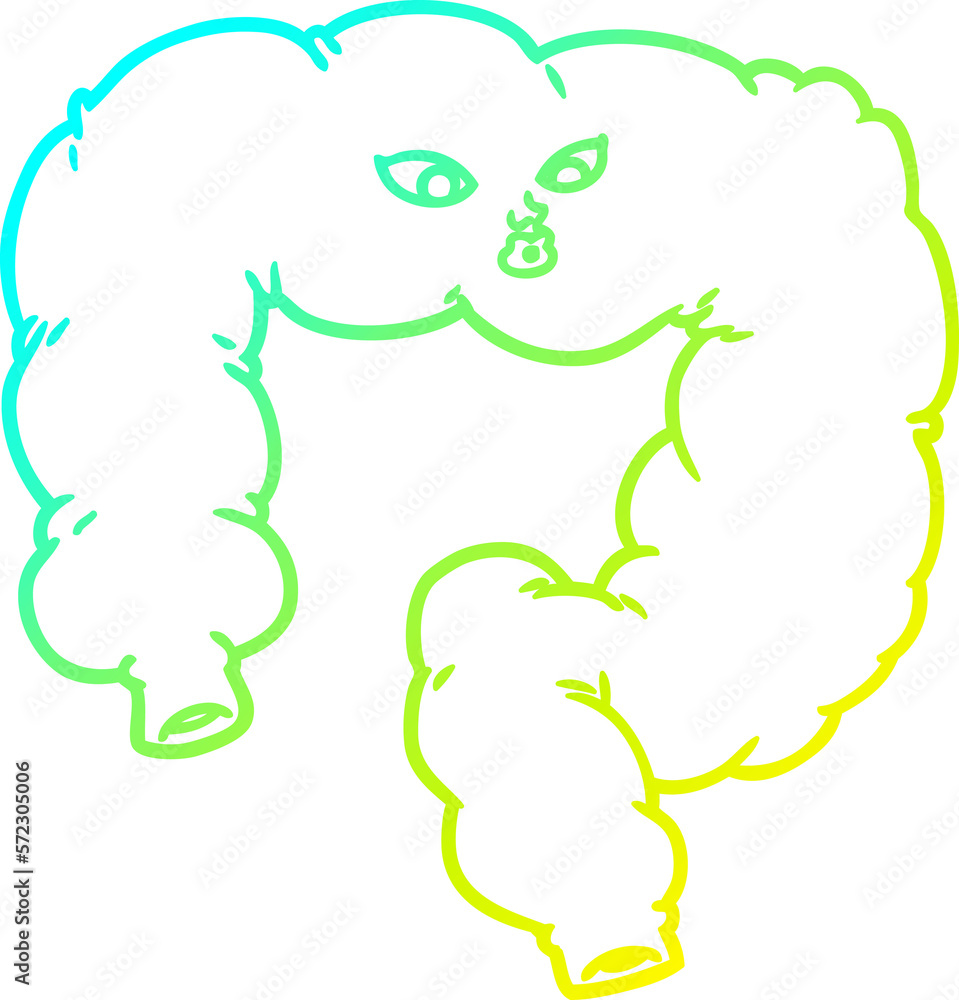 cold gradient line drawing cartoon colon cold gradient line drawing cartoon colon