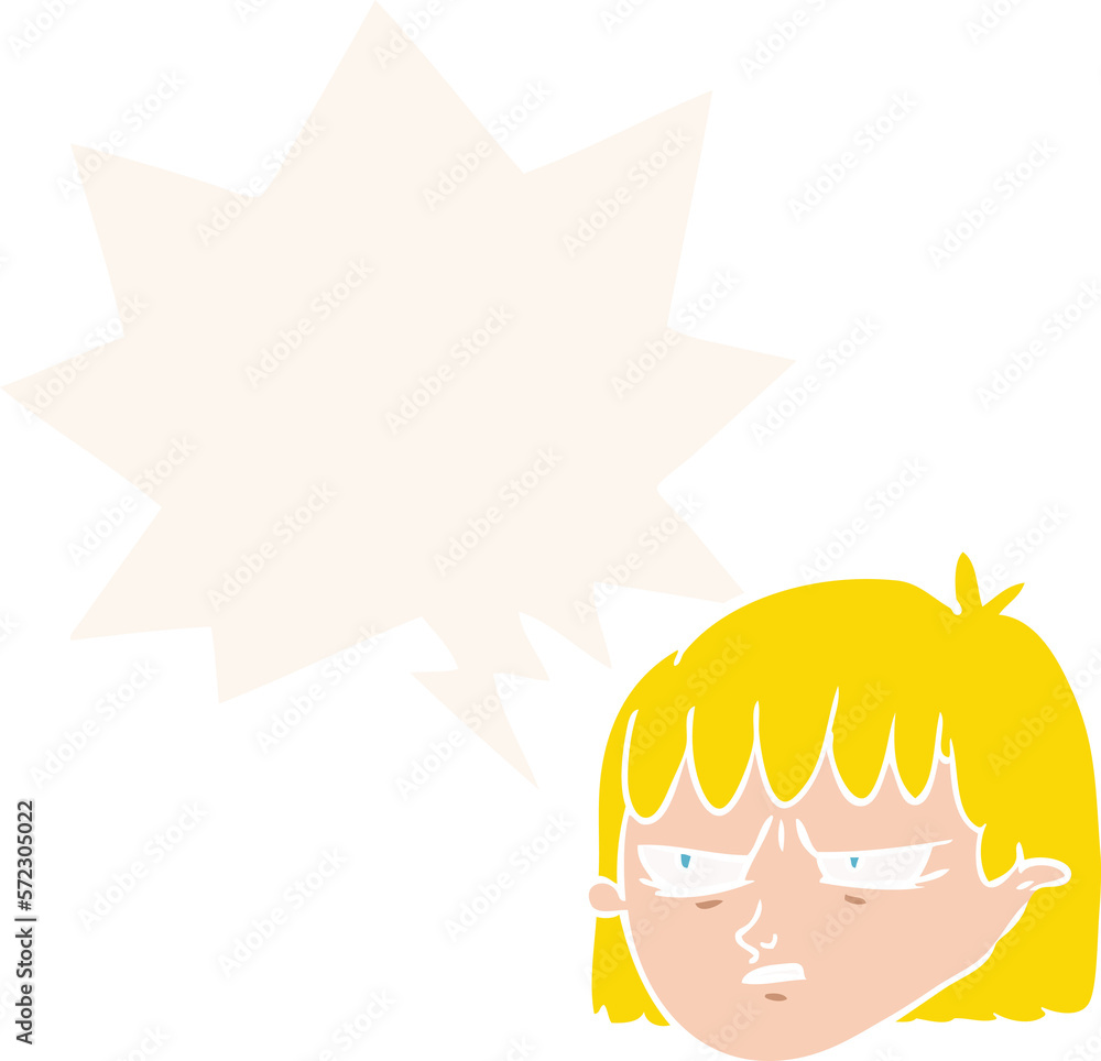 cartoon angry woman and speech bubble in retro style cartoon angry woman and speech bubble in retro style