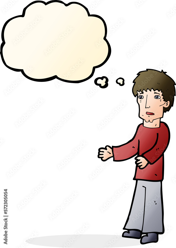 cartoon man explaining with thought bubble cartoon man explaining with thought bubble