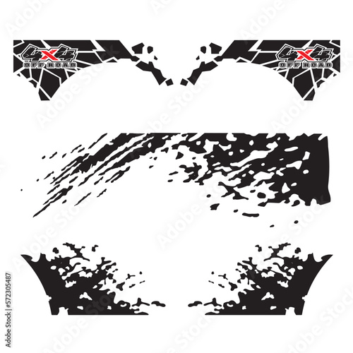 Side car body vector stripes decal. Vehicle vector Decal Stripes for the both parts