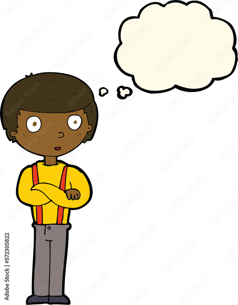 cartoon staring boy with thought bubble cartoon staring boy with thought bubble