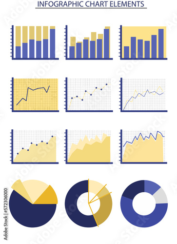 set of business graphs of infographic elements vector design template. workflow, diagrams, flowchart concepts, timelines, marketing