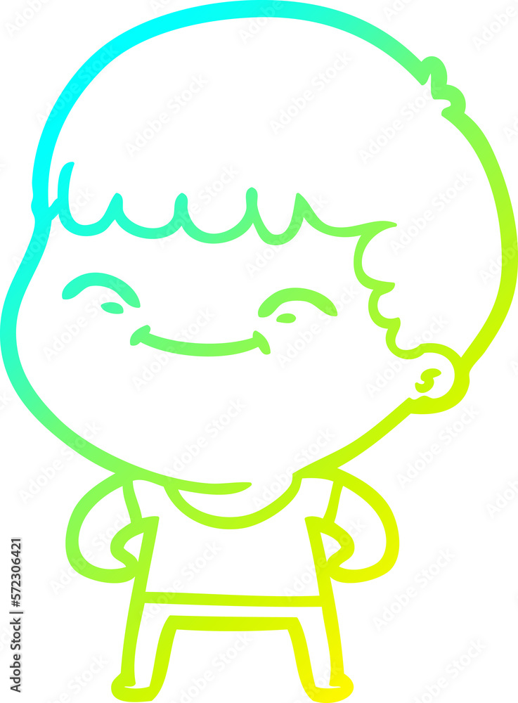 cold gradient line drawing cartoon happy boy cold gradient line drawing cartoon happy boy