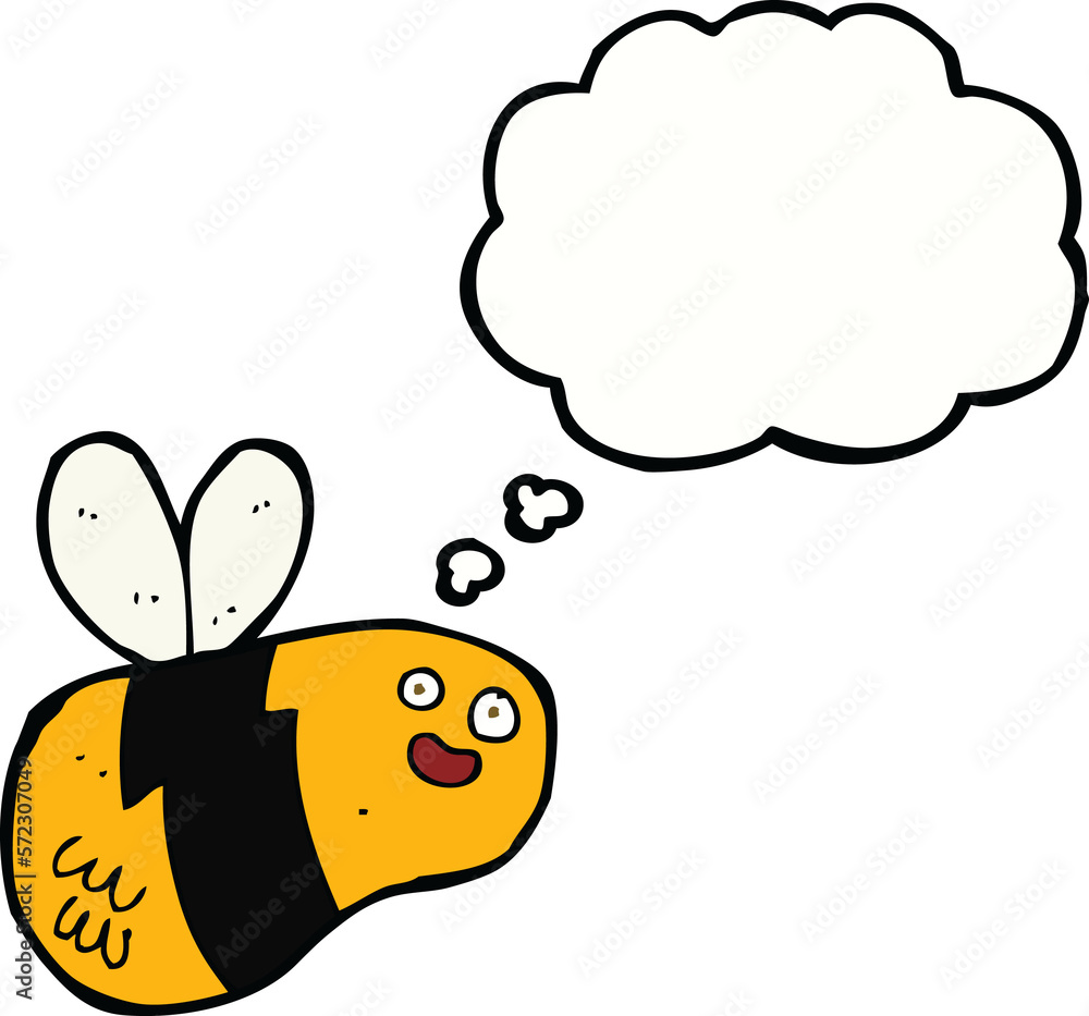 cartoon bee with thought bubble cartoon bee with thought bubble