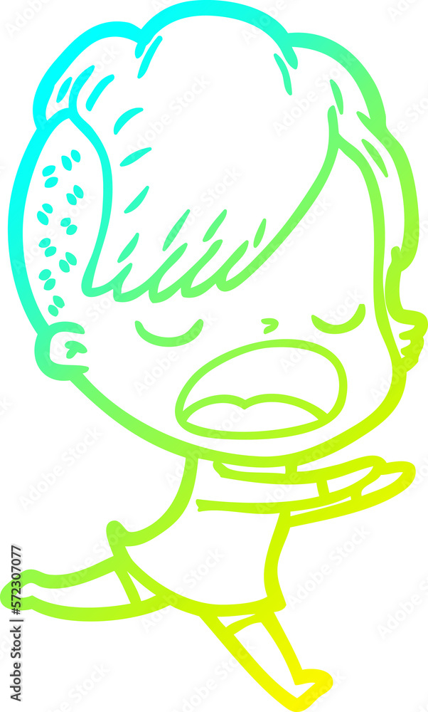 cold gradient line drawing cartoon cool hipster girl talking cold gradient line drawing cartoon cool hipster girl talking