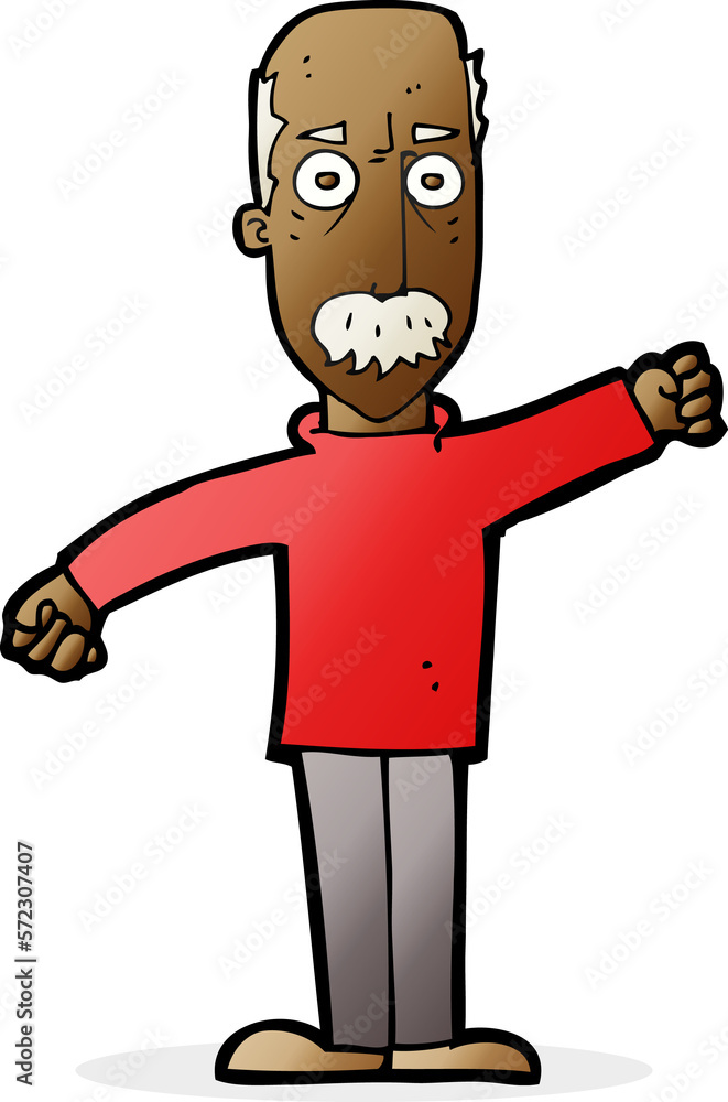 cartoon angry old man