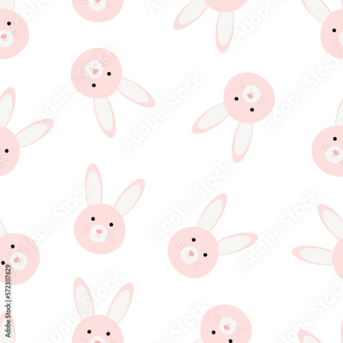 Seamless pattern pink Bunny vector illustration