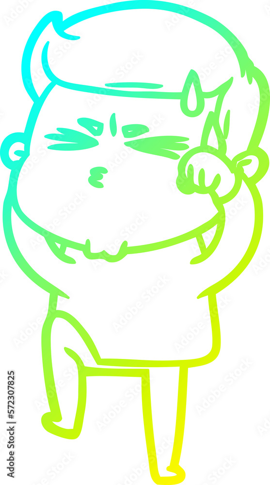 cold gradient line drawing cartoon man sweating cold gradient line drawing cartoon man sweating