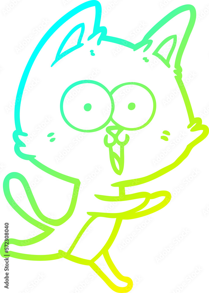 cold gradient line drawing funny cartoon cat cold gradient line drawing funny cartoon cat