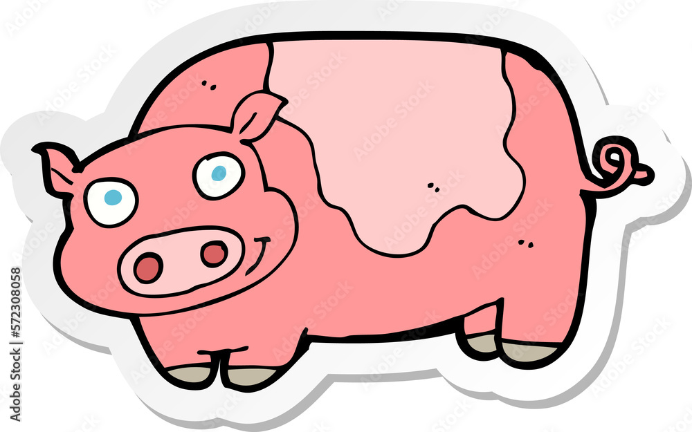 sticker of a cartoon pig sticker of a cartoon pig