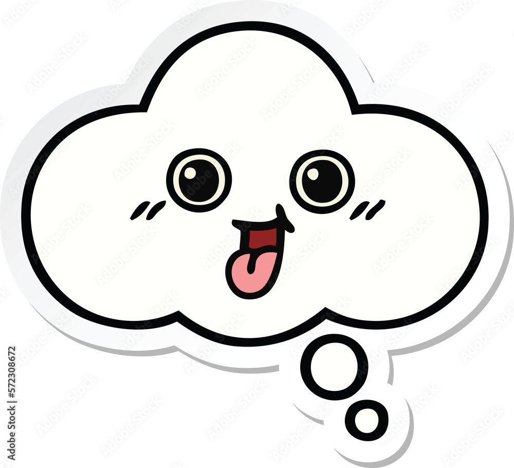 sticker of a cute cartoon thought bubble sticker of a cute cartoon thought bubble