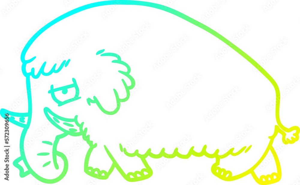 cold gradient line drawing cartoon mammoth cold gradient line drawing cartoon mammoth