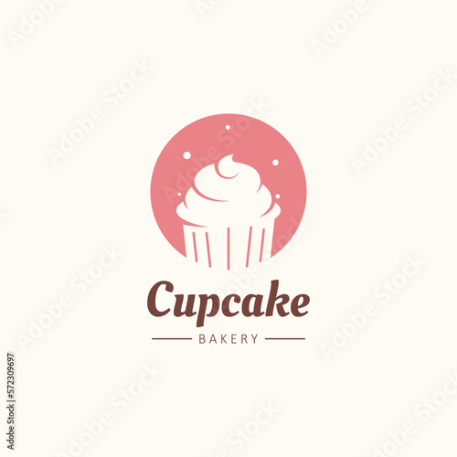 Cupcake Vector Logo Template. Logo for Cake Shop  Sticker  Label  etc.