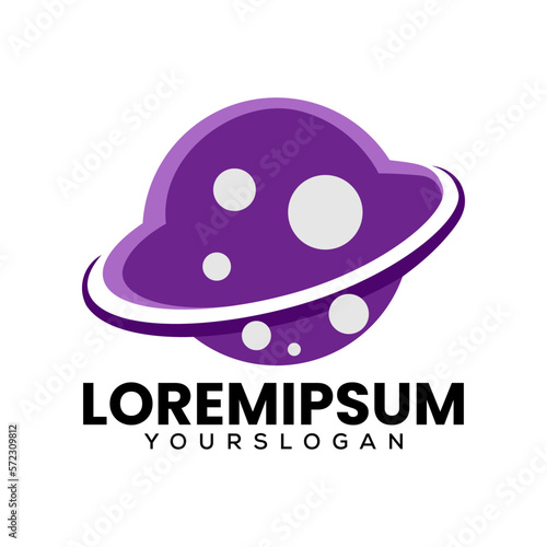 planet saturn logo design template