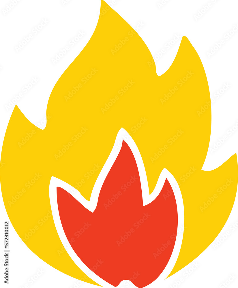 flat color retro cartoon fire flat color retro cartoon fire