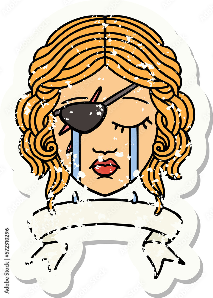 crying human rogue with banner illustration crying human rogue with banner illustration
