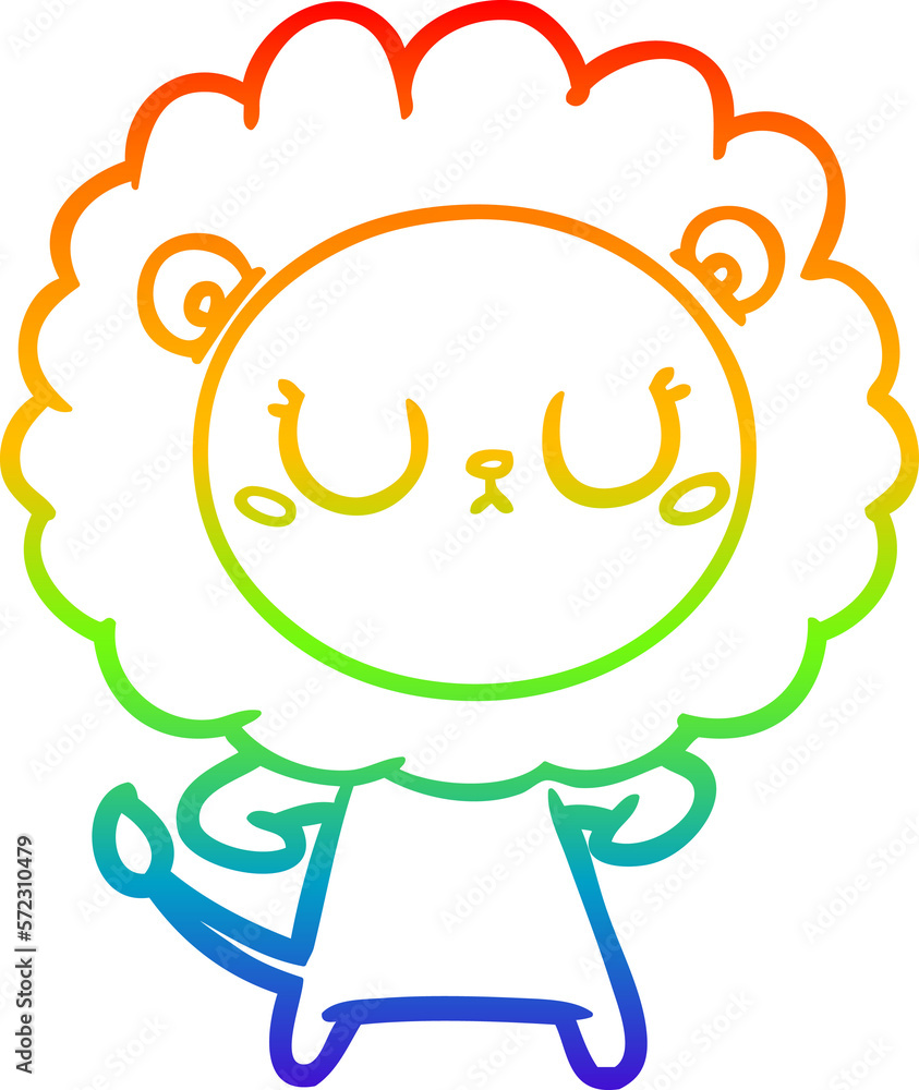 rainbow gradient line drawing cartoon lion rainbow gradient line drawing cartoon lion