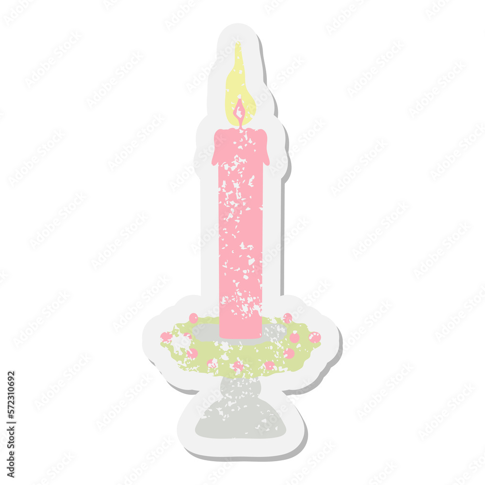 Fototapeta premium burning candle grunge sticker