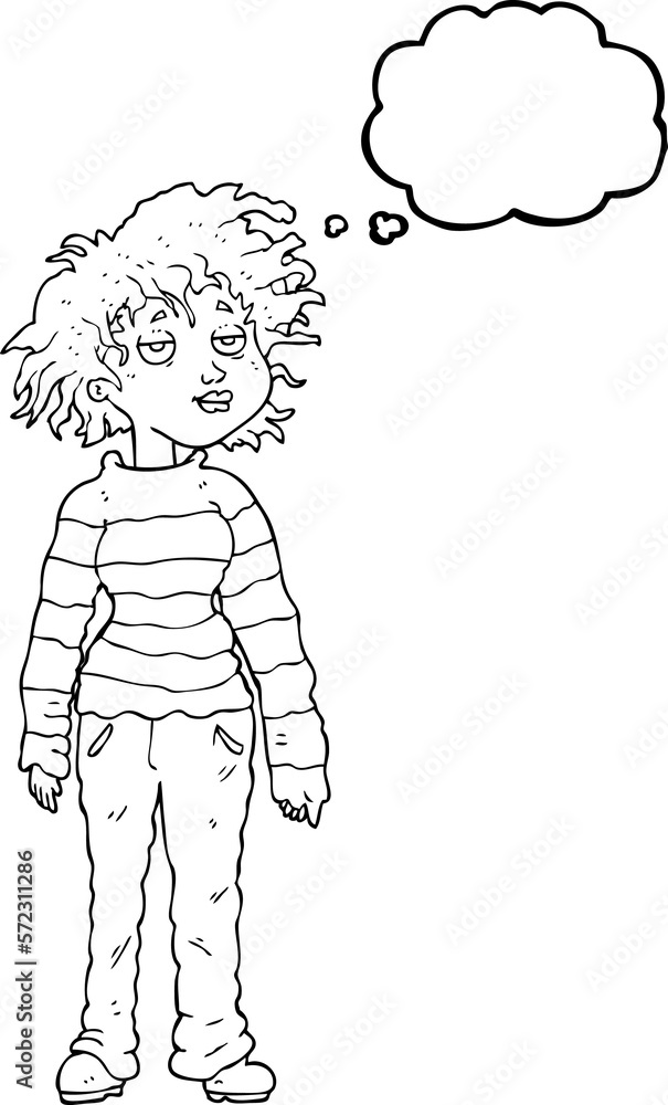 thought bubble cartoon chilled out girl thought bubble cartoon chilled out girl