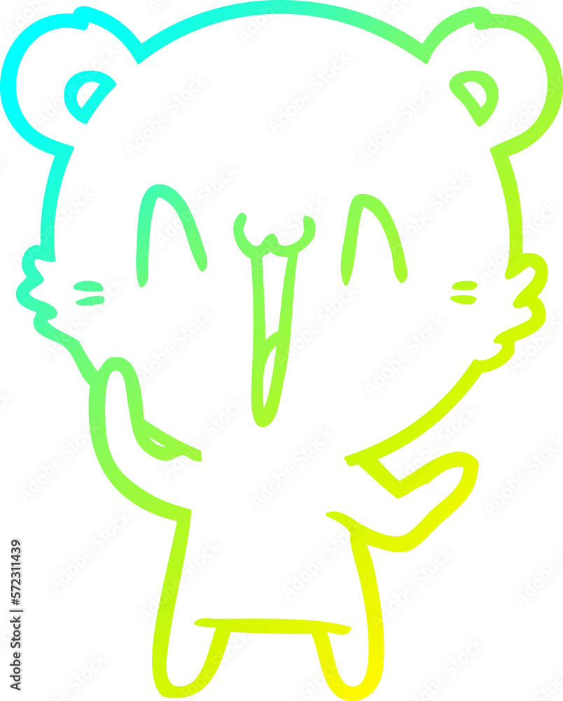cold gradient line drawing laughing polar bear cartoon cold gradient line drawing laughing polar bear cartoon