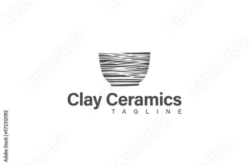 Clay ceramics logo design vector