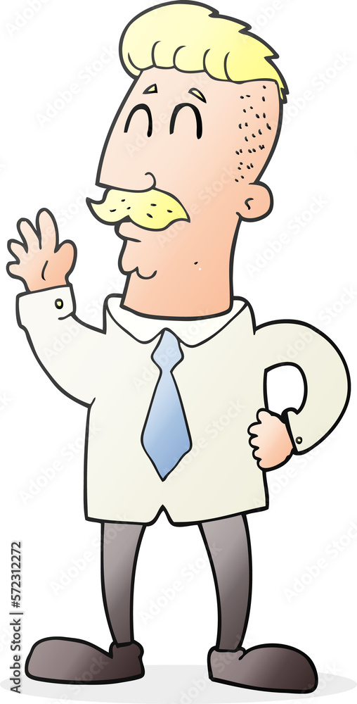 cartoon office man waving cartoon office man waving