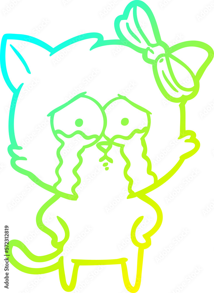 cold gradient line drawing cartoon cat cold gradient line drawing cartoon cat