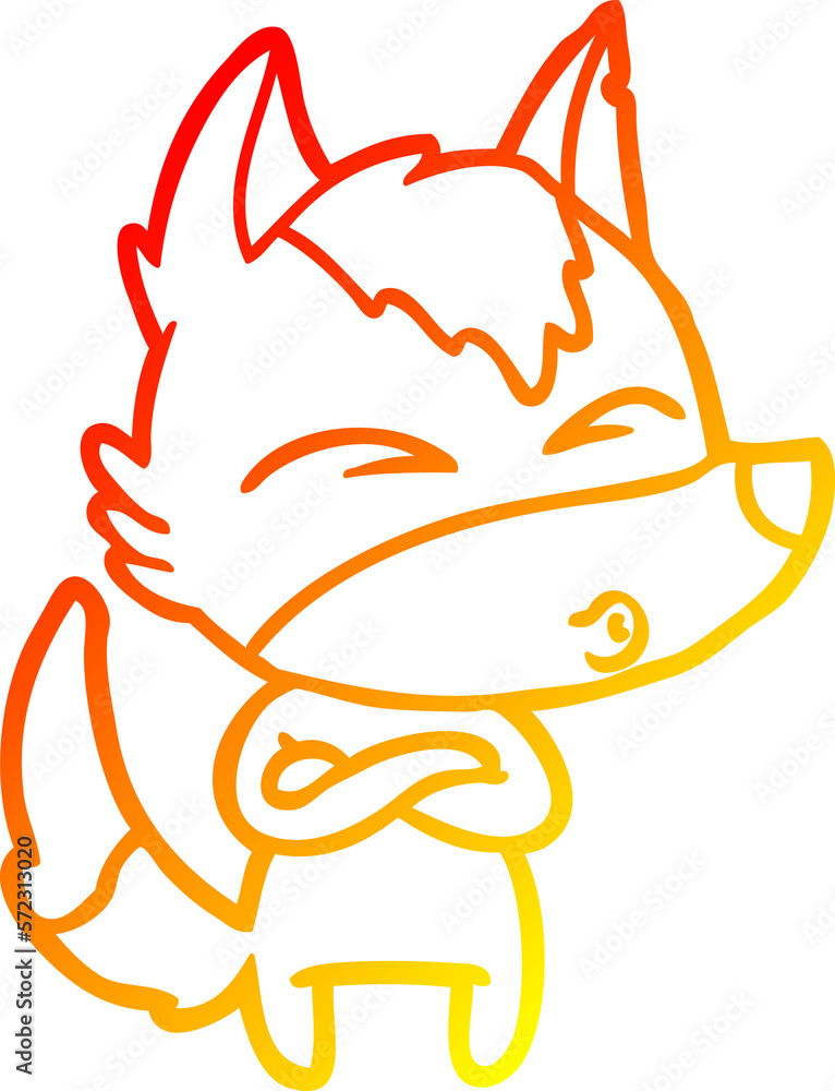 warm gradient line drawing cartoon wolf whistling warm gradient line drawing cartoon wolf whistling